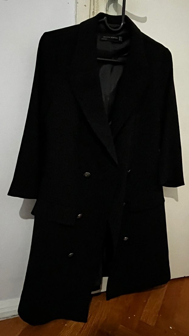 Kadın Siyah Midi ceket Elbise - Görsel 2