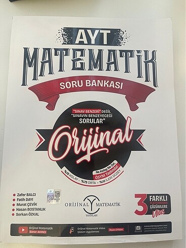 AYT orijinal matematik soru bankası (hiç kullanılmamış)