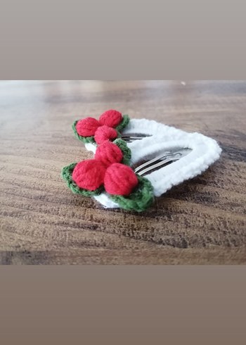 Diğer Renkli Örgü Çiçekli Çocuk Saç Tokaları