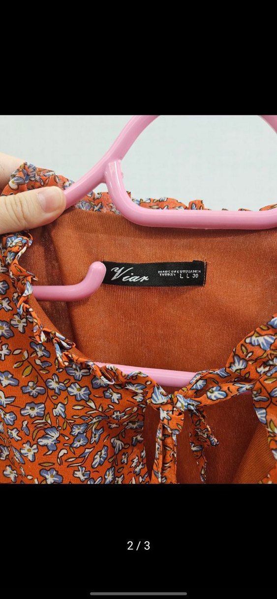 Uzun Kollu Çiçek Desenli Elbise - Görsel 2