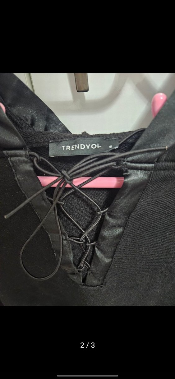 Siyah Uzun Kollu Sweatshirt - Görsel 2