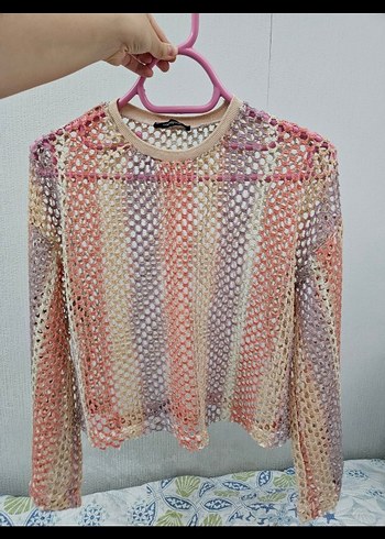 Bohem Çok Renkli Örgü Mini Kazak - Görsel 3