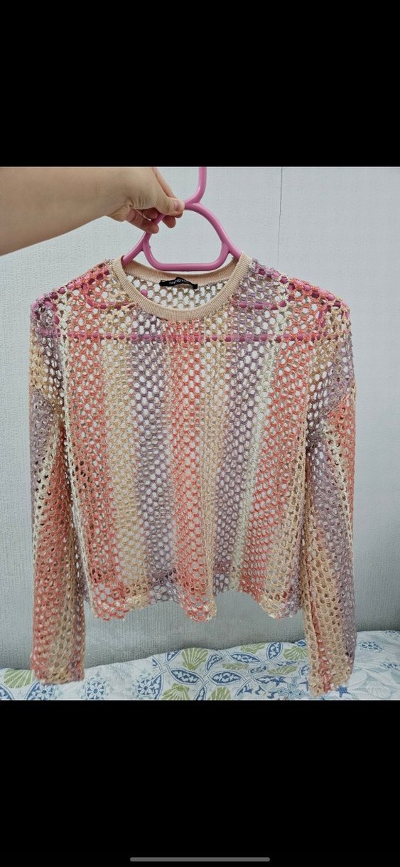 Bohem Çok Renkli Örgü Mini Kazak - Görsel 3