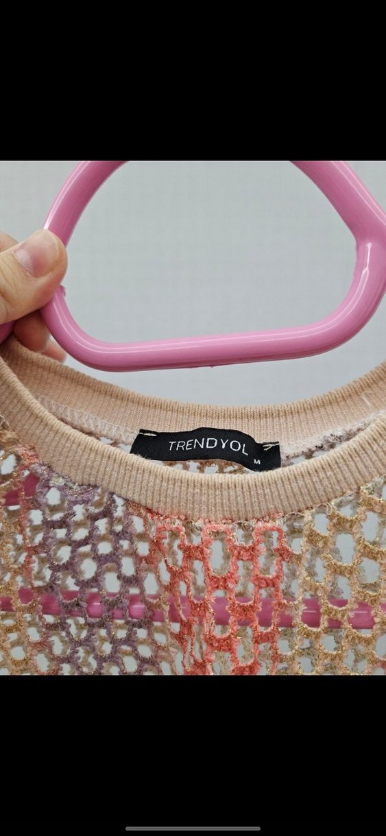 Bohem Çok Renkli Örgü Mini Kazak - Görsel 2