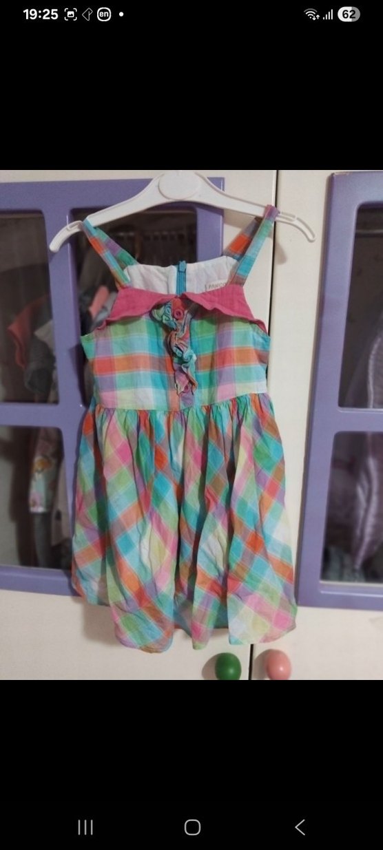 Kız Çocuk Çok Renkli Askılı Elbise - Görsel 2