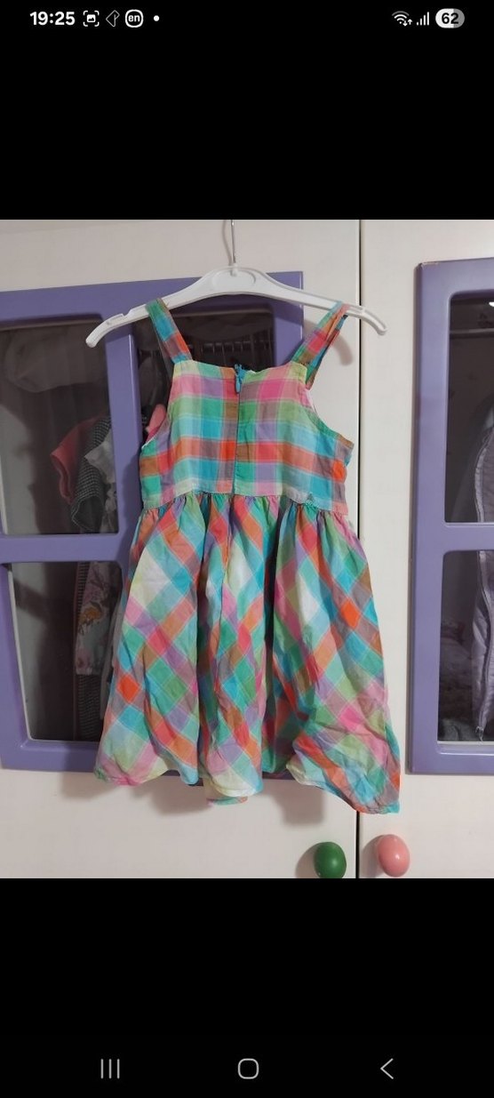 Kız Çocuk Çok Renkli Askılı Elbise - Görsel 3