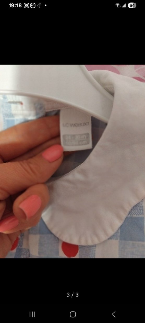 Kolsuz Mavi Pamuklu Kız Elbisesi - Görsel 3