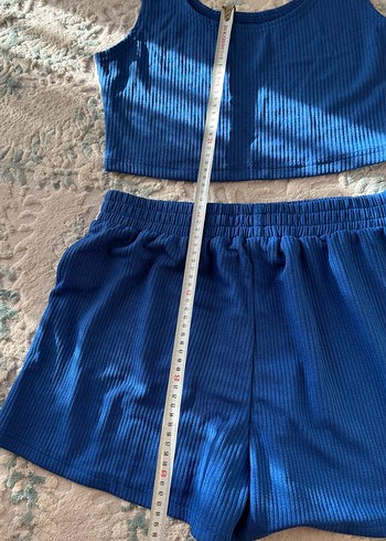 Kısa Mavi Kadın Atletik Takım - Görsel 5