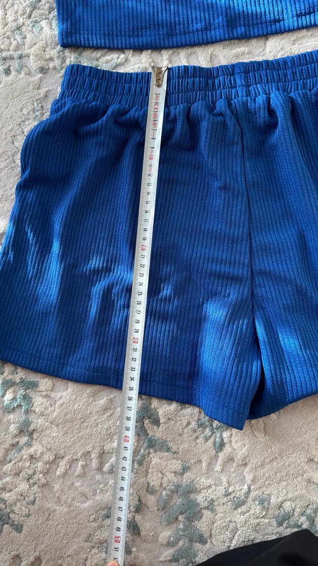 Kısa Mavi Kadın Atletik Takım - Görsel 3