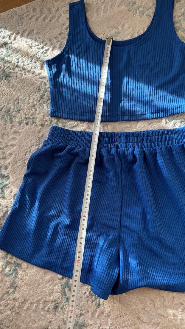 Kısa Mavi Kadın Atletik Takım - Görsel 5