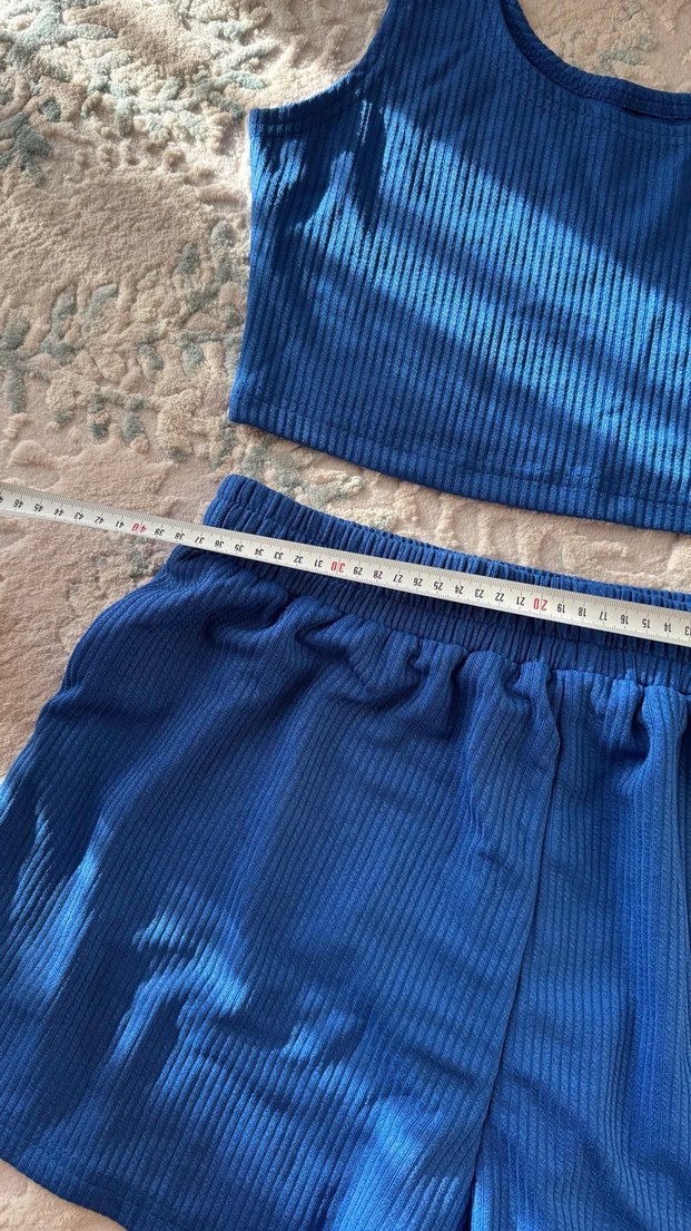 Kısa Mavi Kadın Atletik Takım - Görsel 4