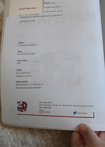  AYT Matematik 3D Soru Bankası Özgür Balcı