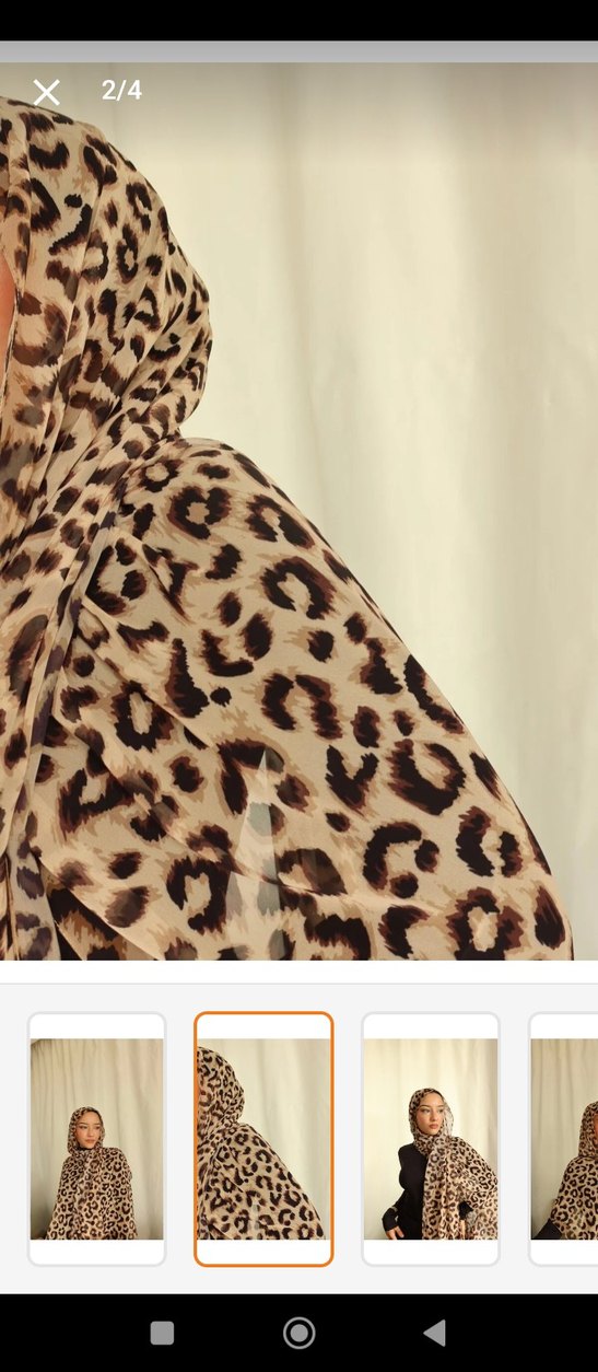 Kahverengi Leopar Desenli Kadın Drapeli Şal - Görsel 2