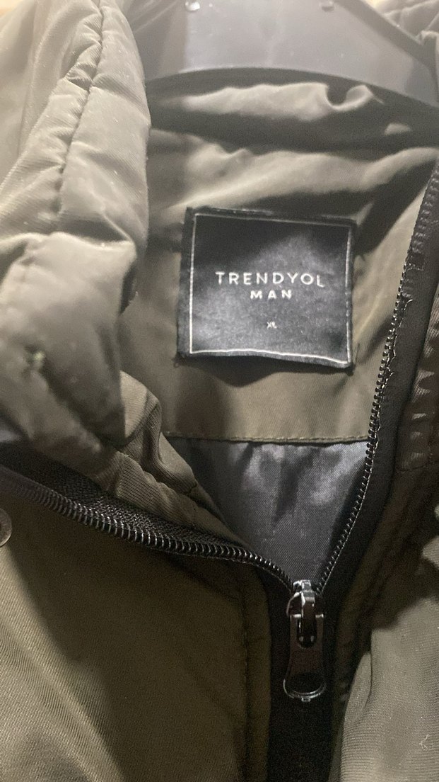 Erkek yeşil Midi Boy mont son görselde renk göründüğü gibidir - Görsel 3