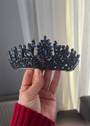 2Li Lacivert-Bordo Taşlı Kadın Saç Tacı - Görsel 2