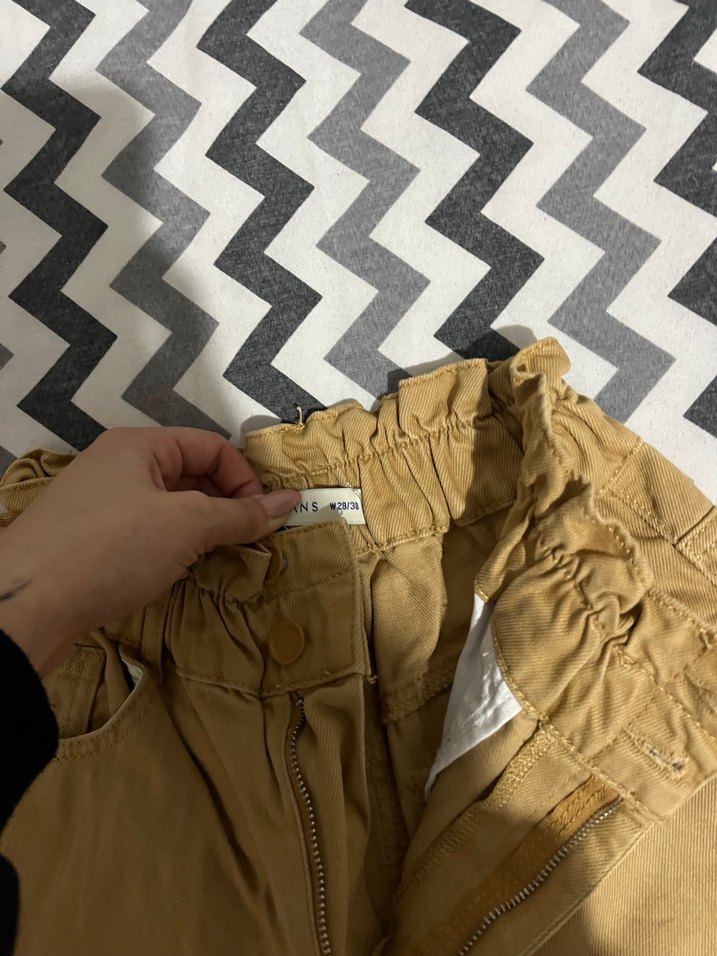 Kahverengi Bel Bantlı bayan  Pantolon - Görsel 3