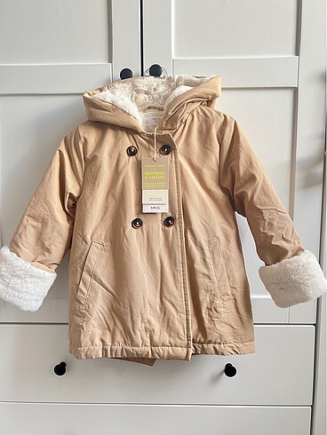 4 Yaş Beden camel Renk Mango Kürklü Mont
