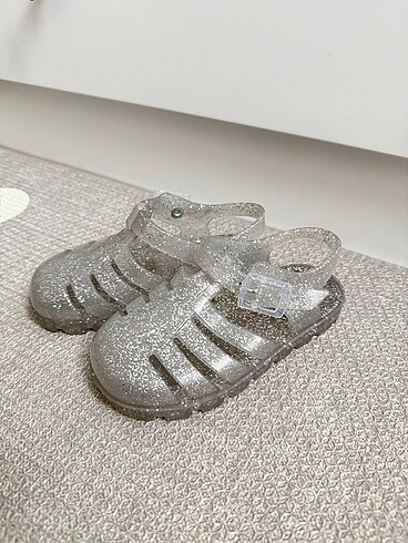 24 Beden gri Renk Next Baby Silver Glitter Jelly Sandalet