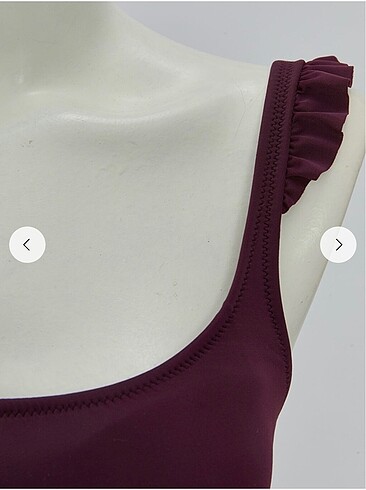 xl Beden bordo Renk LCW Dream Kare Yaka Dolgulu Mayo