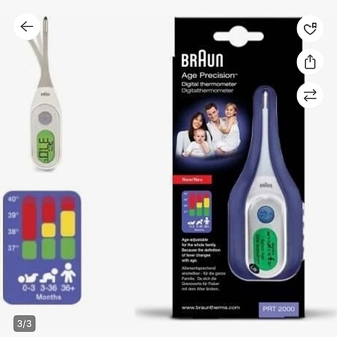 Beden Braun PRT2000 Koltuk Altı Ateş Ölçer