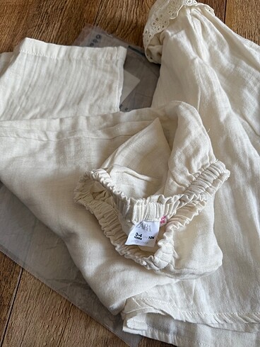 24-36 Ay Beden ten rengi Renk Zara Bebe Yaka Dokulu Pijama Takımı