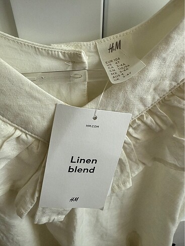 4 Yaş Beden H&M Fırfırlı Keten Elbise