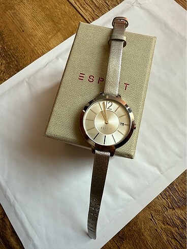 Esprit Gümüş Deri Saat - Görsel 2