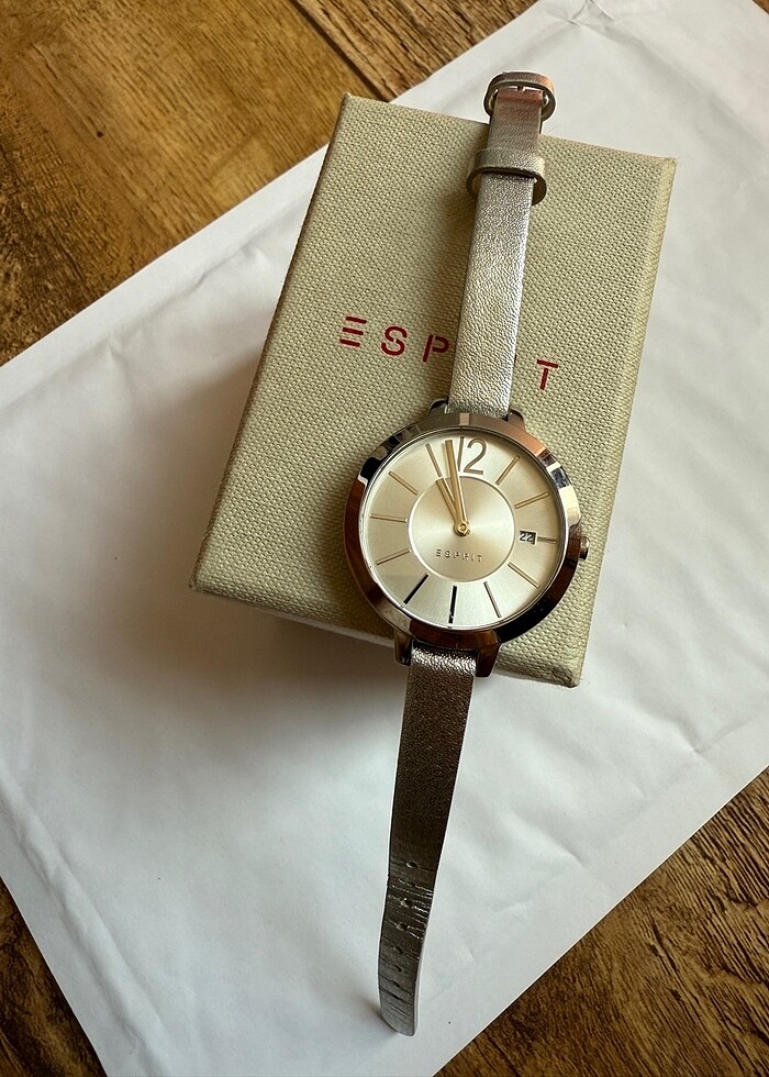 Esprit Gümüş Deri Saat - Görsel 2