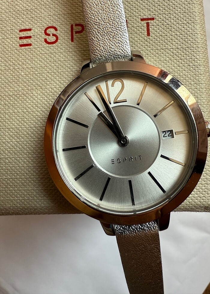 Esprit Gümüş Deri Saat - Görsel 3