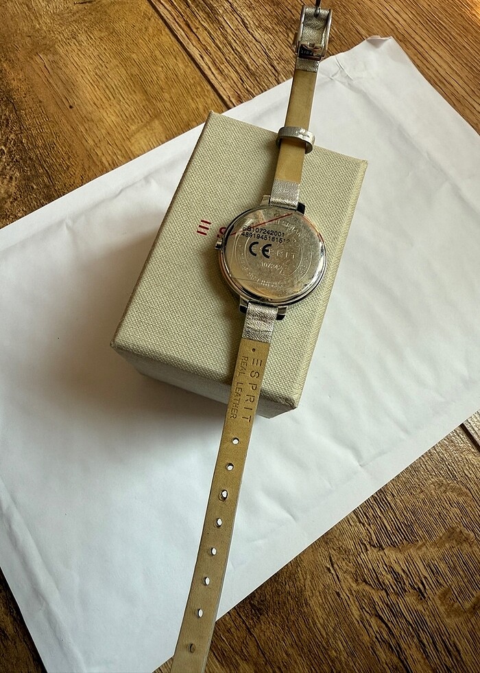 Esprit Gümüş Deri Saat - Görsel 5