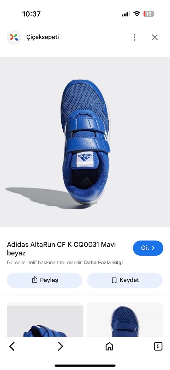 Adidas AltaRun CF K Mavi Beyaz Çocuk Spor Ayakkabı - Görsel 2
