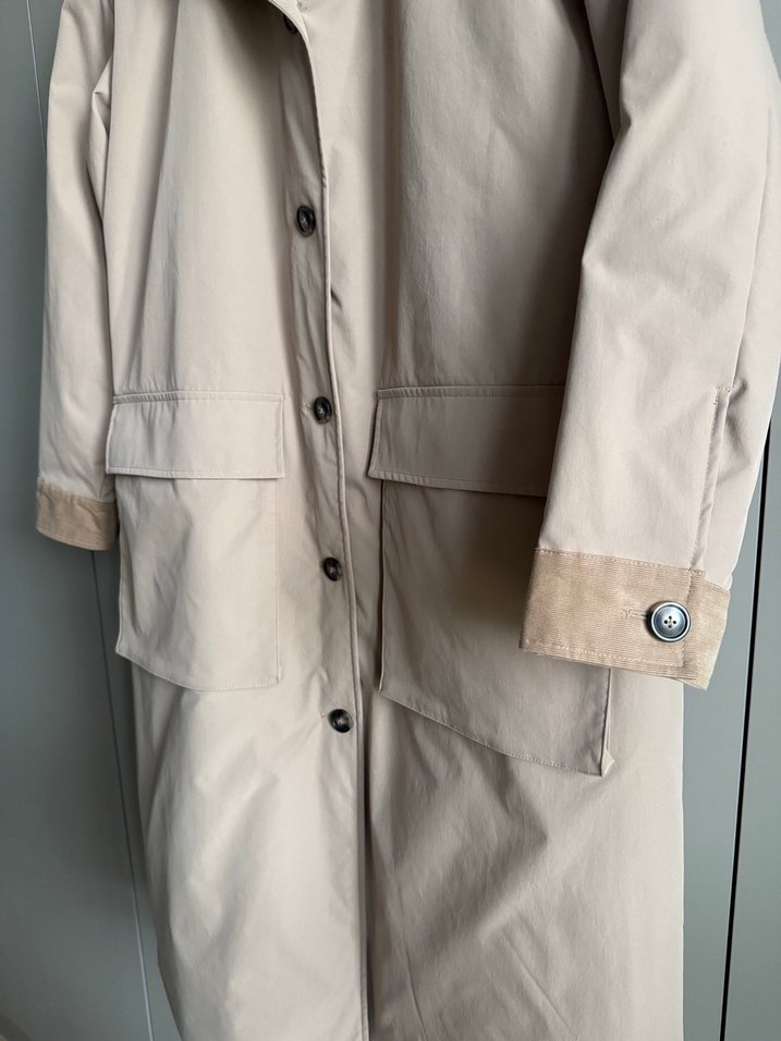 Kadife Yaka ve Kol Detaylı Trenchcoat - Görsel 5