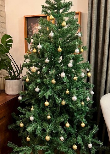 Yeşil ve Gri Yılbaşı Ağacı Süsü - Görsel 2