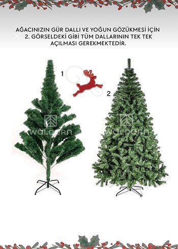 Yeşil ve Gri Yılbaşı Ağacı Süsü - Görsel 4