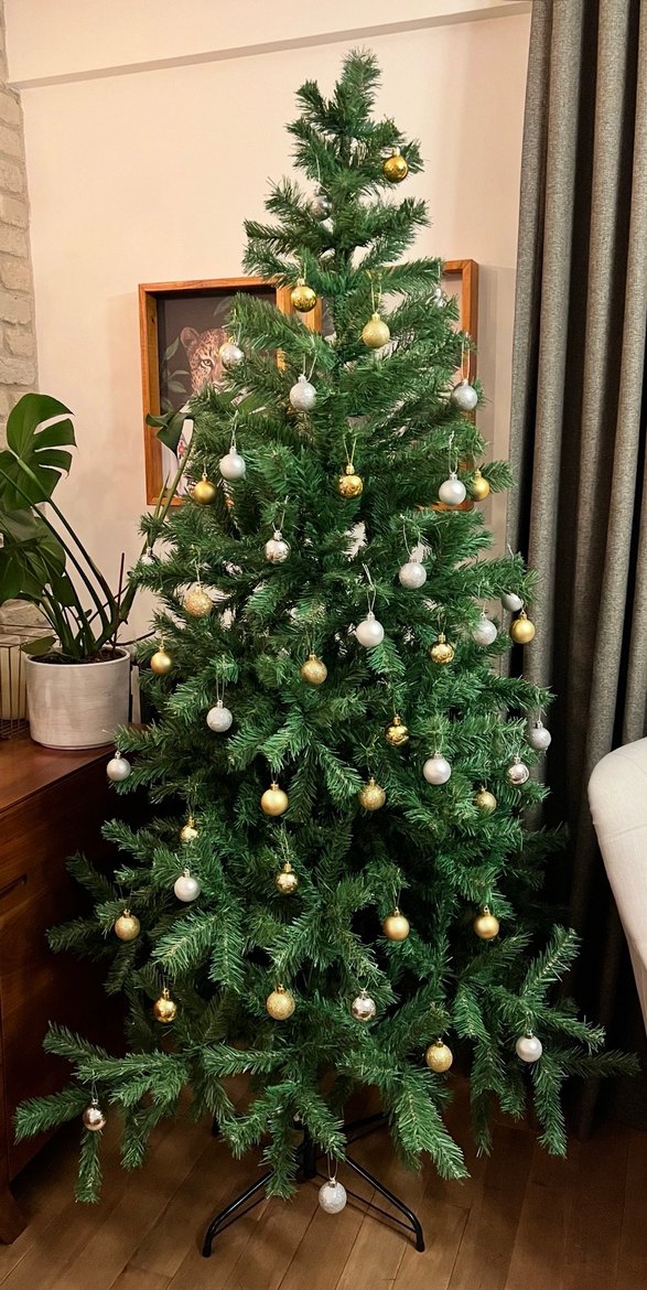 Yeşil ve Gri Yılbaşı Ağacı Süsü - Görsel 2