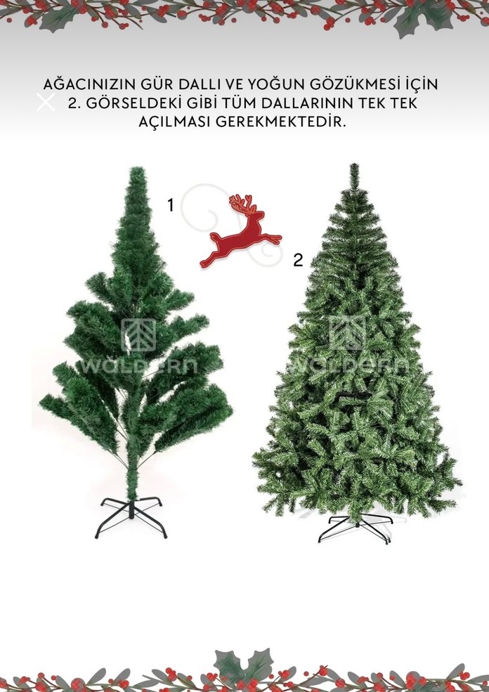 Yeşil ve Gri Yılbaşı Ağacı Süsü - Görsel 4