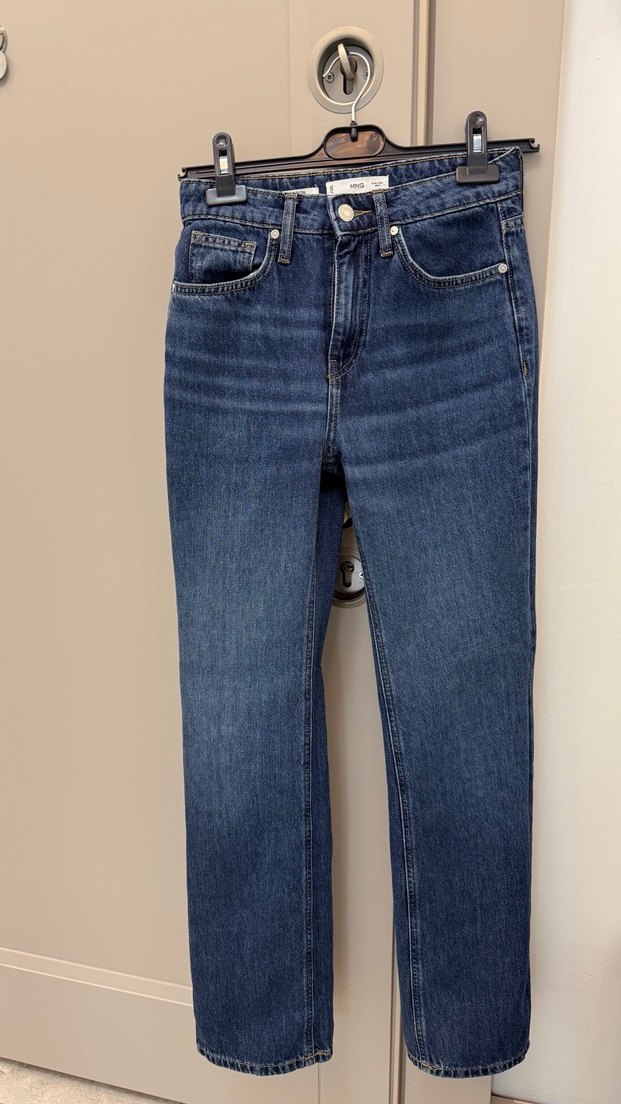 Düz Kesim Gri Kadın Denim Pantolon — görsel 4/7