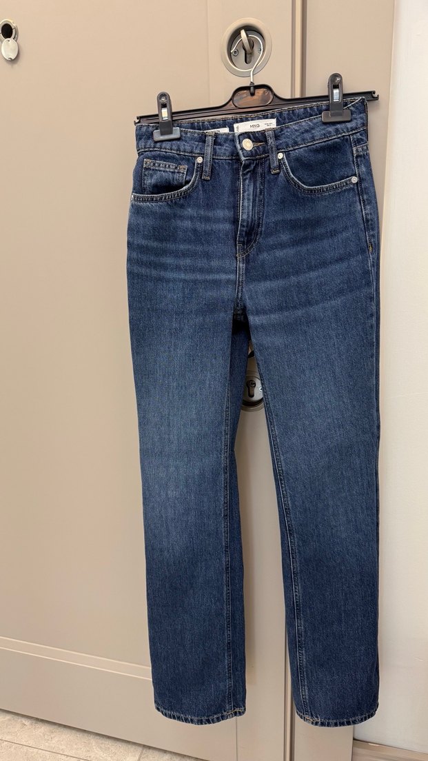 Düz Kesim Gri Kadın Denim Pantolon — görsel 3/7