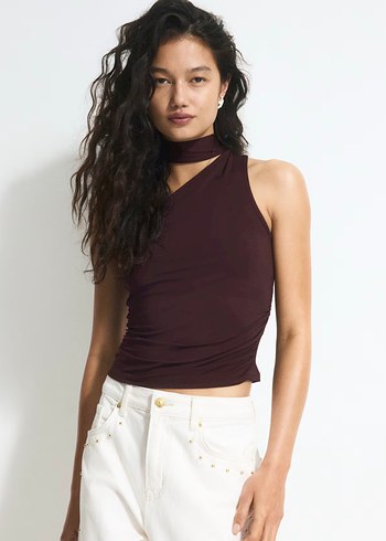 H&M TEK OMUZLU VE DRAPELI UST