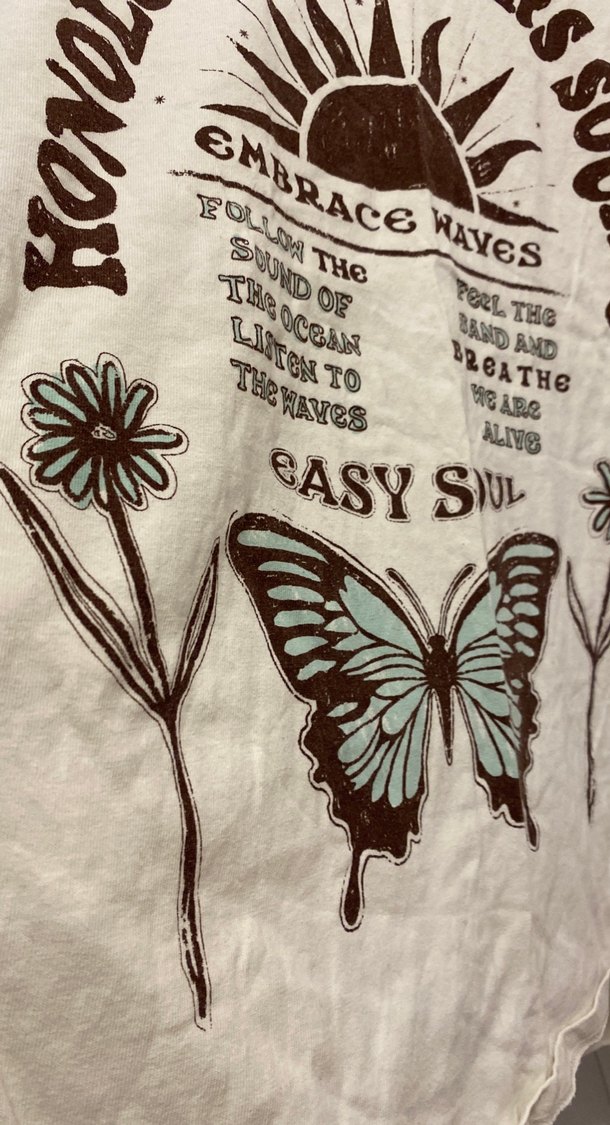 Baskılı Krem Kadın Tişört - Görsel 2