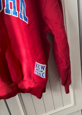 Kırmızı Oversize Kadın Sweatshirt - Görsel 2