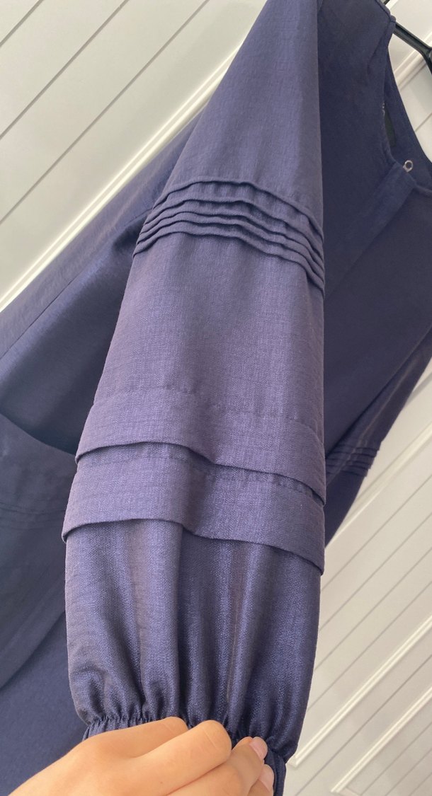 Kadın Lacivert Uzun Kolu Vatkalı Pardesü - Görsel 3