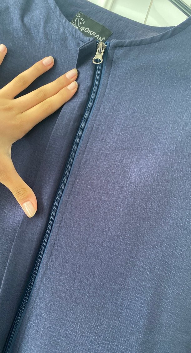 Kadın Lacivert Uzun Kolu Vatkalı Pardesü - Görsel 5