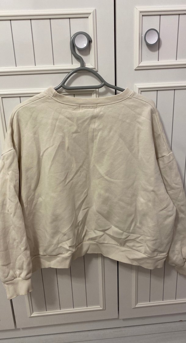 Beyaz Baskılı Kadın Sweatshirt - Görsel 2