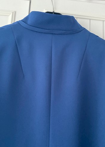 Düğmeli Lacivert Uzun Kadın Kaban/Pardesü - Görsel 6