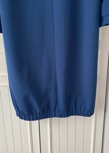 Düğmeli Lacivert Uzun Kadın Kaban/Pardesü - Görsel 5