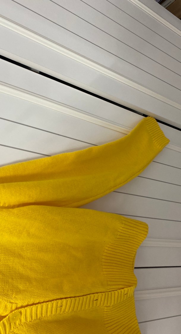 Sarı Kadın Triko Uzun Kollu Kazak Hırka - Görsel 3