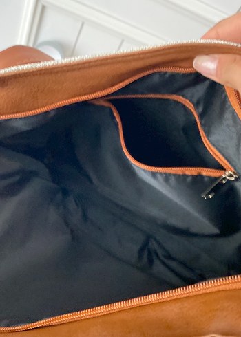 Bej Keten Kadın Omuz Çantası - Görsel 6