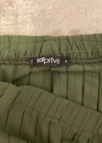 Kadın Haki Uzun Pileli Etek - Görsel 2