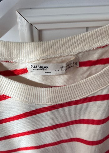 Kısa Kollu Kırmızı Çizgili Kadın Tişört - Görsel 2